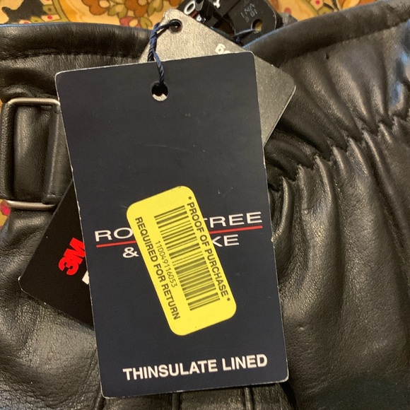 Mens Roundtree & Yorke Leather Thinsulate Lined Gloves NWT - Picture 3 of 3